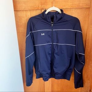 Navy under armour zip up, size M